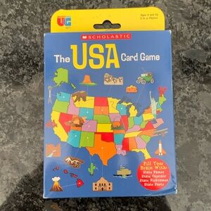 Scholastic USA Card Game, new, decks in plastic, learn state names,capital&facts